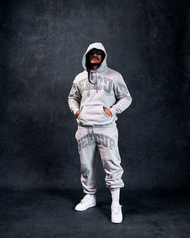 Team Logo/Handstyle Hoodie Double Grey
