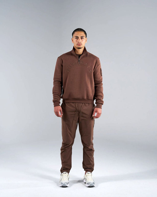 Generals Slim Fit Zip Qtr Zip Chestnut