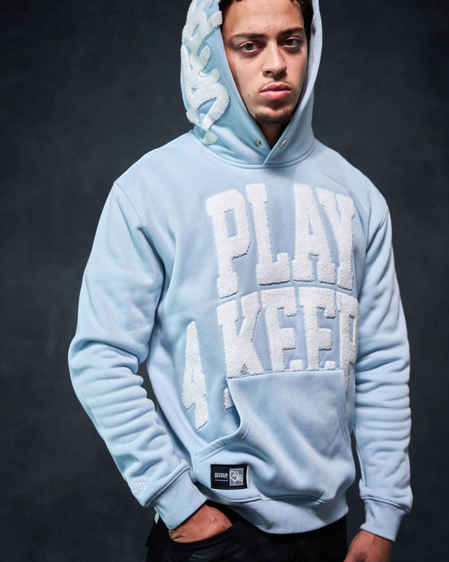 Play4Keeps Handstyle Hoodie Pale Blue/White