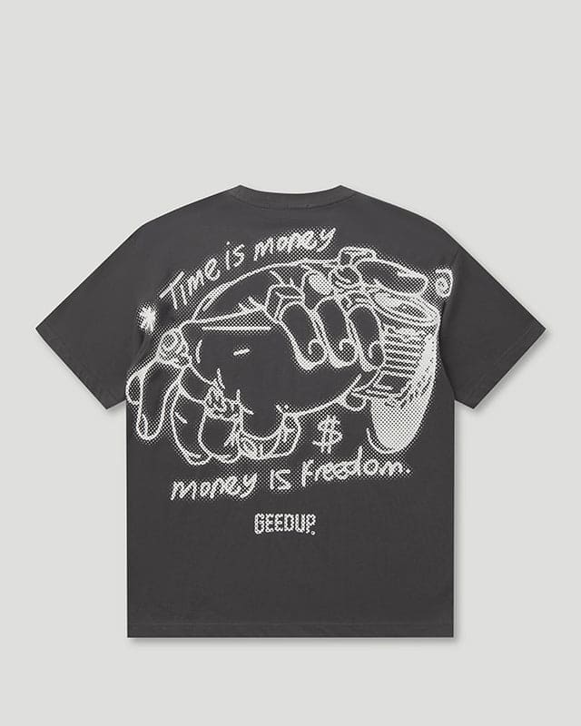 Time Is Money T-Shirt Charcoal/White