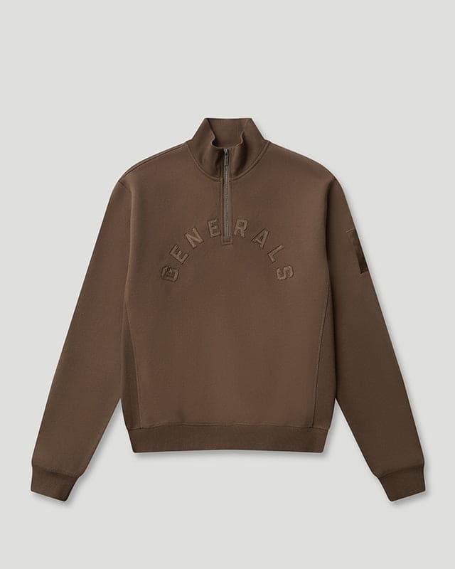 Generals Slim Fit Zip Qtr Zip Chestnut