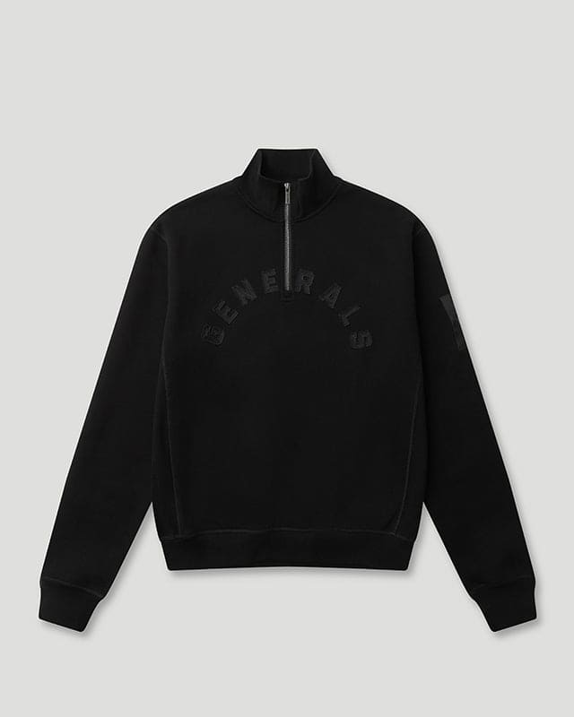 Generals Slim Fit Zip Qtr Zip Jet Black