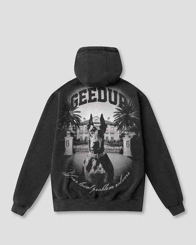 Dobermann Hoodie Washed Black