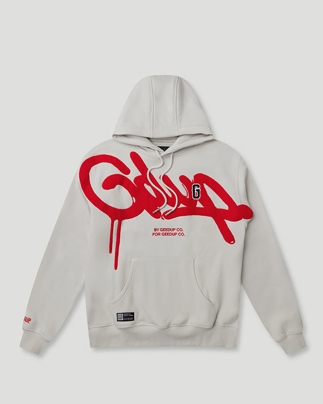 Handstyle G Hoodie Light Grey/Red