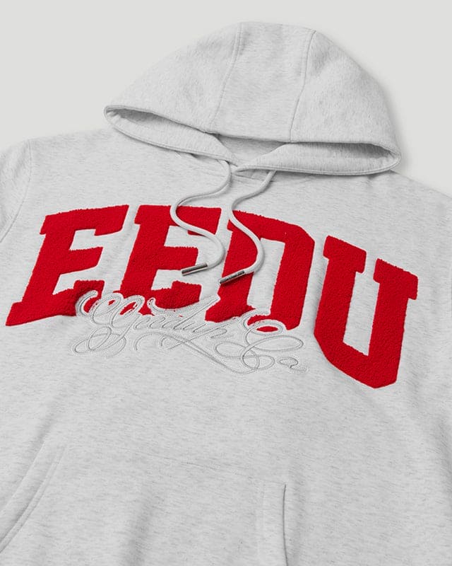 Team Logo Cursive Hoodie White Marle/Red
