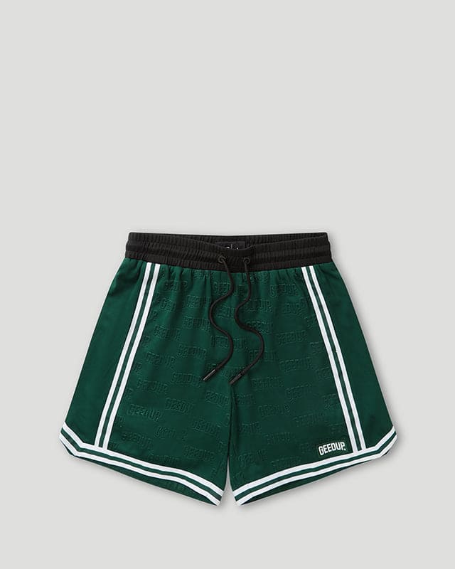 Emboss Mesh Shorts Forest Green