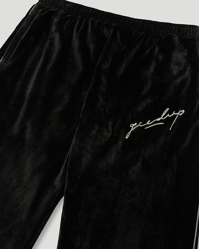 Signature Velour Trackpants Black