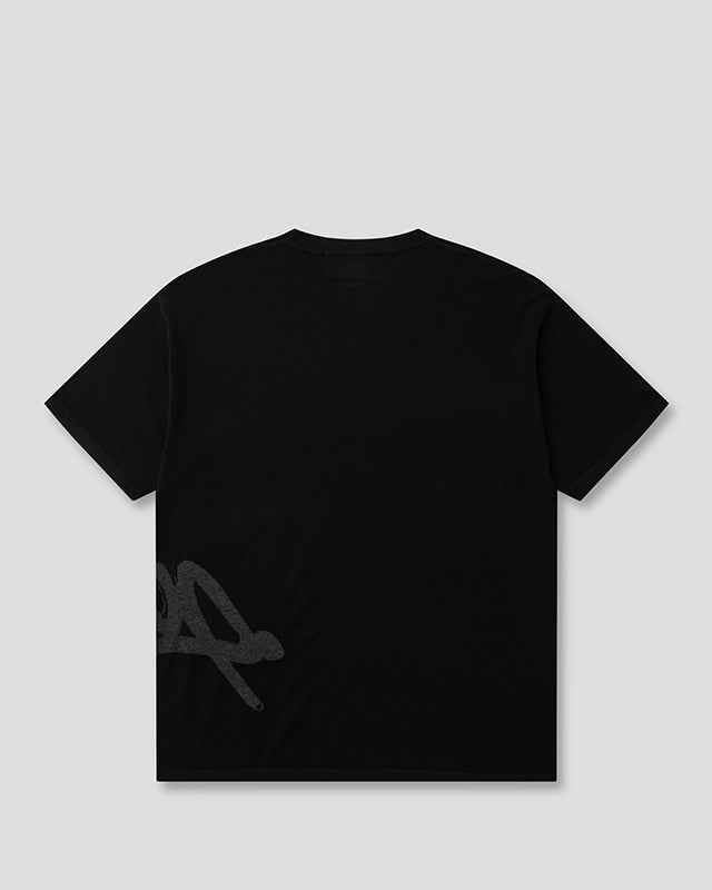 Handstyle Logo Knitted Tee Black/Grey