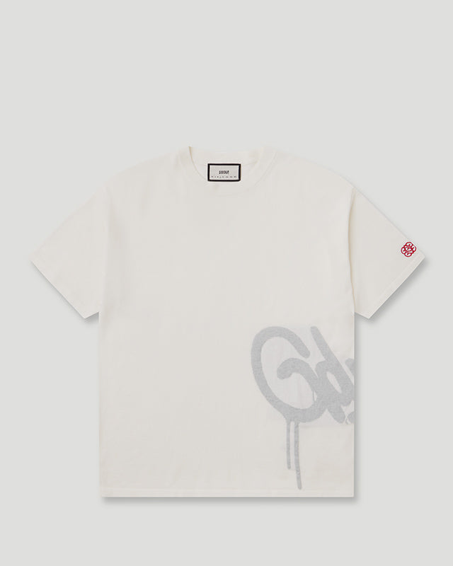 Handstyle Logo Knitted Tee Cream/Grey