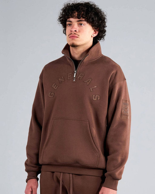 Generals Classic Fit Zip Qtr Zip Chestnut
