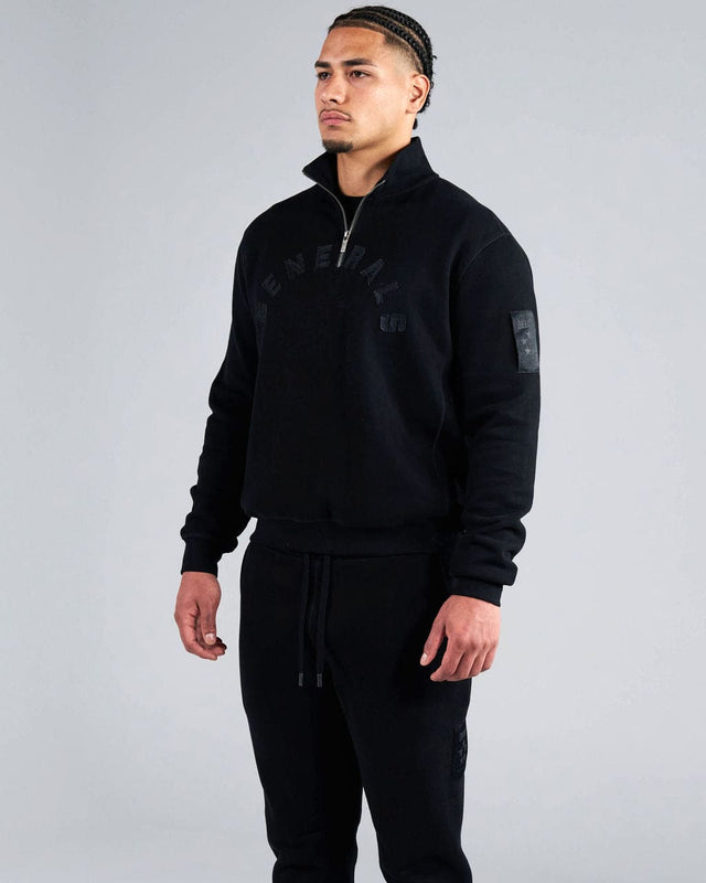 Generals Slim Fit Zip Qtr Zip Jet Black