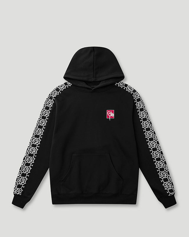 Mono Logo Tape Hoodie Black