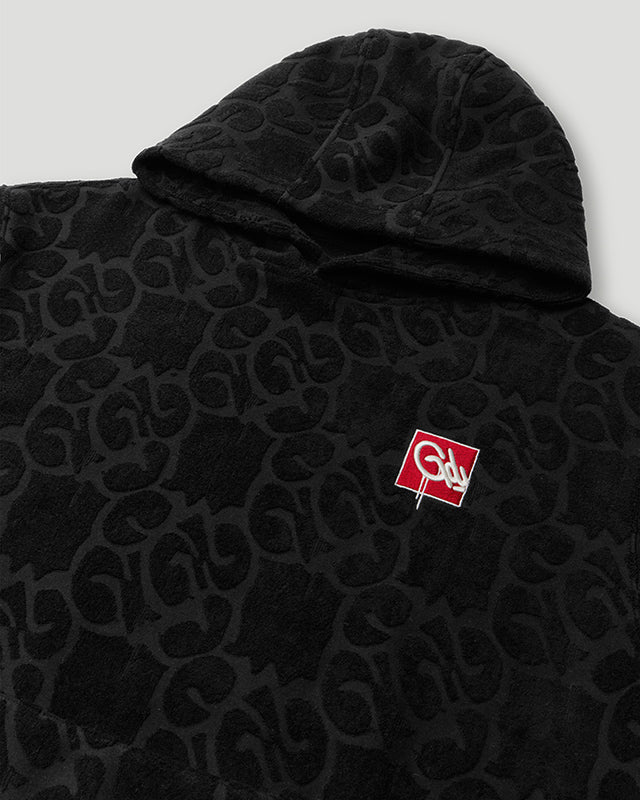 Mono Logo Jacquard Monogram Hoodie Black