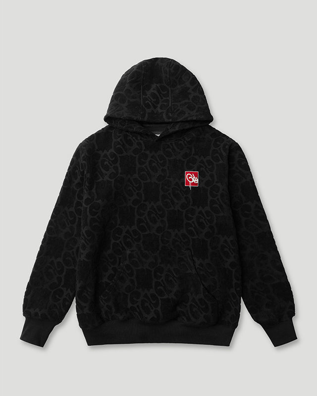 Mono Logo Jacquard Monogram Hoodie Black