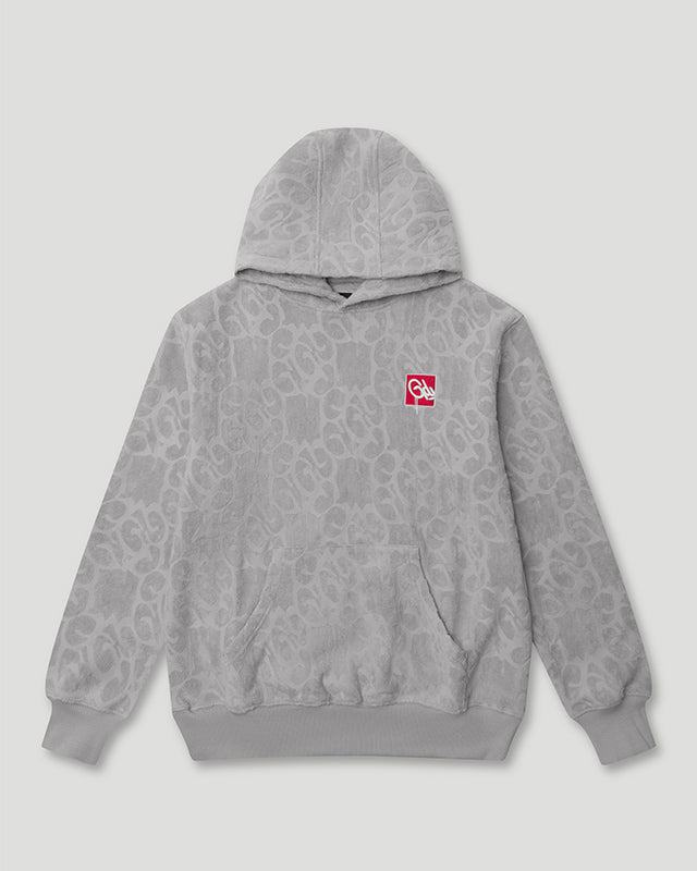 Mono Logo Jacquard Monogram Hoodie Grey